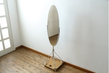 オールドアスプルンド(ASPLUND)　希少な絶版品　Arrow(アロー)　オーバルデザインのスタンドミラー　(R-087058)