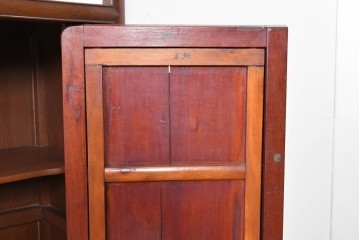 和製アンティーク　明治大正期　高級品　象嵌細工(花・蝶・笹・鳥の図)が美しい飾り棚　(R-087061)