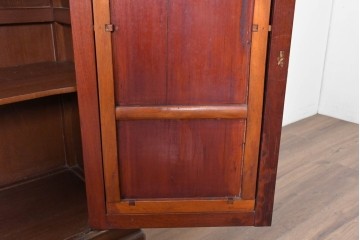 和製アンティーク　明治大正期　高級品　象嵌細工(花・蝶・笹・鳥の図)が美しい飾り棚　(R-087061)