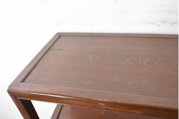 和製アンティーク　明治大正期　高級品　象嵌細工(花・蝶・笹・鳥の図)が美しい飾り棚　(R-087061)