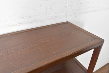 和製アンティーク　明治大正期　高級品　象嵌細工(花・蝶・笹・鳥の図)が美しい飾り棚　(R-087061)