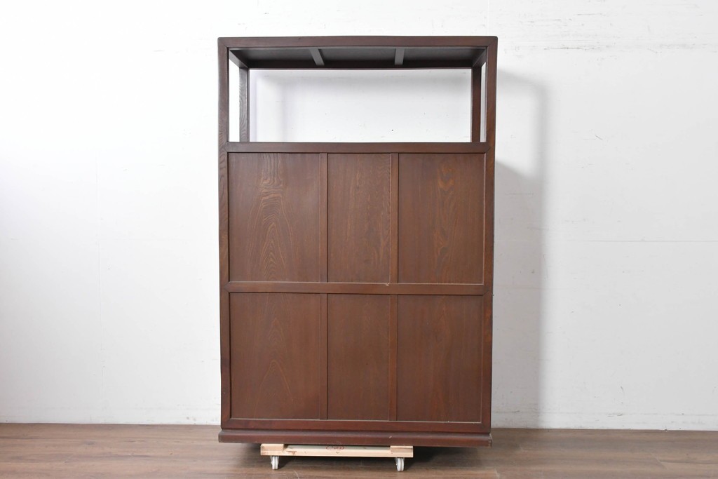 和製アンティーク　明治大正期　高級品　象嵌細工(花・蝶・笹・鳥の図)が美しい飾り棚　(R-087061)