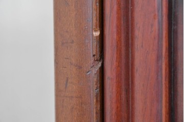 和製アンティーク　明治大正期　高級品　象嵌細工(花・蝶・笹・鳥の図)が美しい飾り棚　(R-087061)