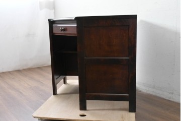 中古　北海道民芸家具　重厚感のある佇まいのコーナーデスク　(R-087062)