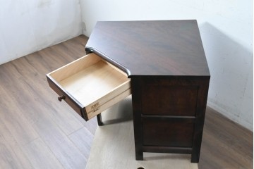 中古　北海道民芸家具　重厚感のある佇まいのコーナーデスク　(R-087062)