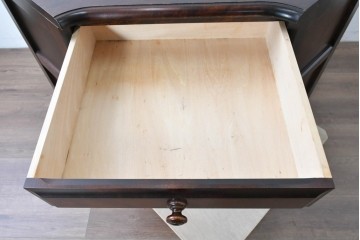 中古　北海道民芸家具　重厚感のある佇まいのコーナーデスク　(R-087062)