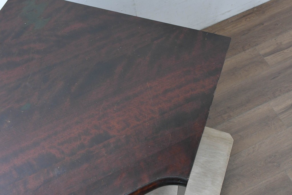 中古　北海道民芸家具　重厚感のある佇まいのコーナーデスク　(R-087062)