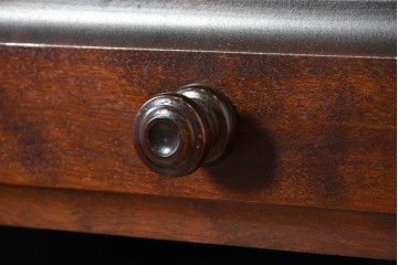 中古　北海道民芸家具　重厚感のある佇まいのコーナーデスク　(R-087062)