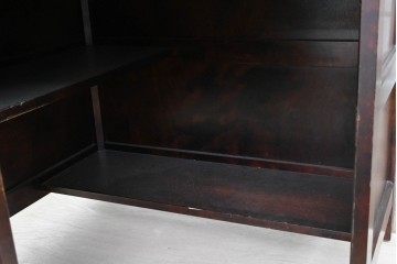 中古　北海道民芸家具　重厚感のある佇まいのコーナーデスク　(R-087062)