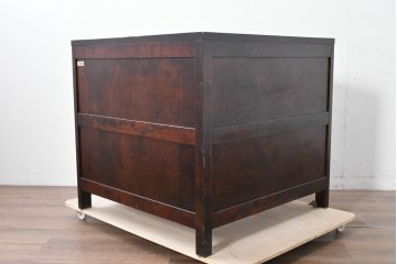 中古　北海道民芸家具　重厚感のある佇まいのコーナーデスク　(R-087062)