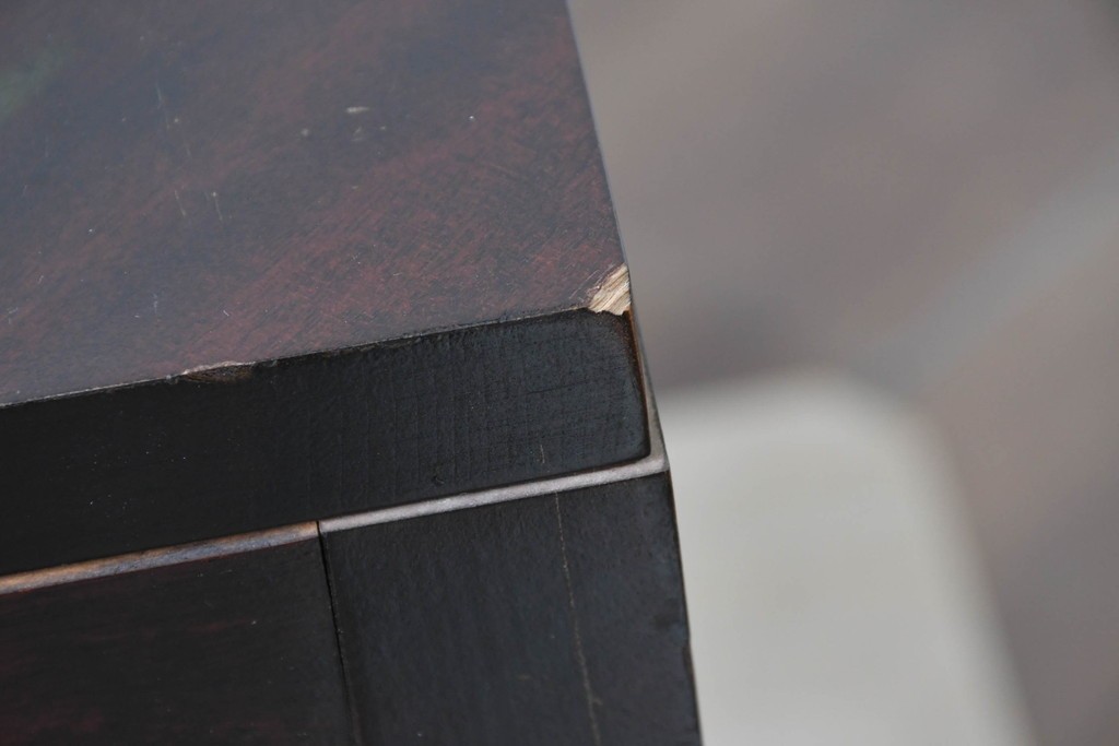 中古　北海道民芸家具　重厚感のある佇まいのコーナーデスク　(R-087062)