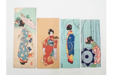 京都さくら井屋他　レトロデザインの木版画絵封筒47点セット　(R-087063)