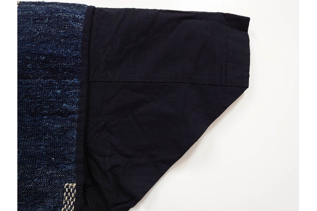 綿製　藍染　刺し子の意匠がアクセントの野良着　(R-087069)