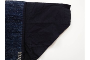 綿製　藍染　刺し子の意匠がアクセントの野良着　(R-087069)