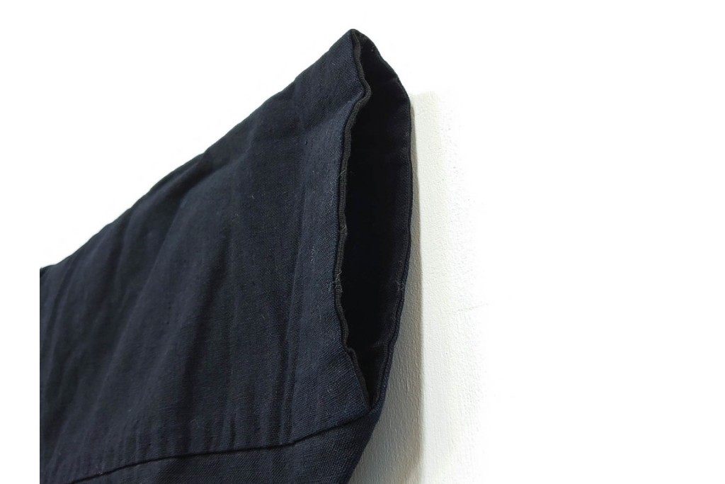 綿製　藍染　刺し子の意匠がアクセントの野良着　(R-087069)