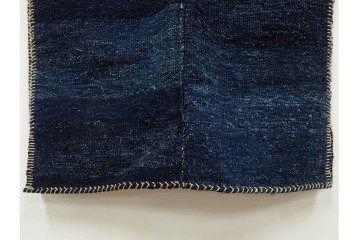 綿製　藍染　刺し子の意匠がアクセントの野良着　(R-087069)