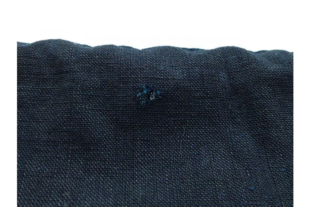 綿製　藍染　刺し子の意匠がアクセントの野良着　(R-087069)