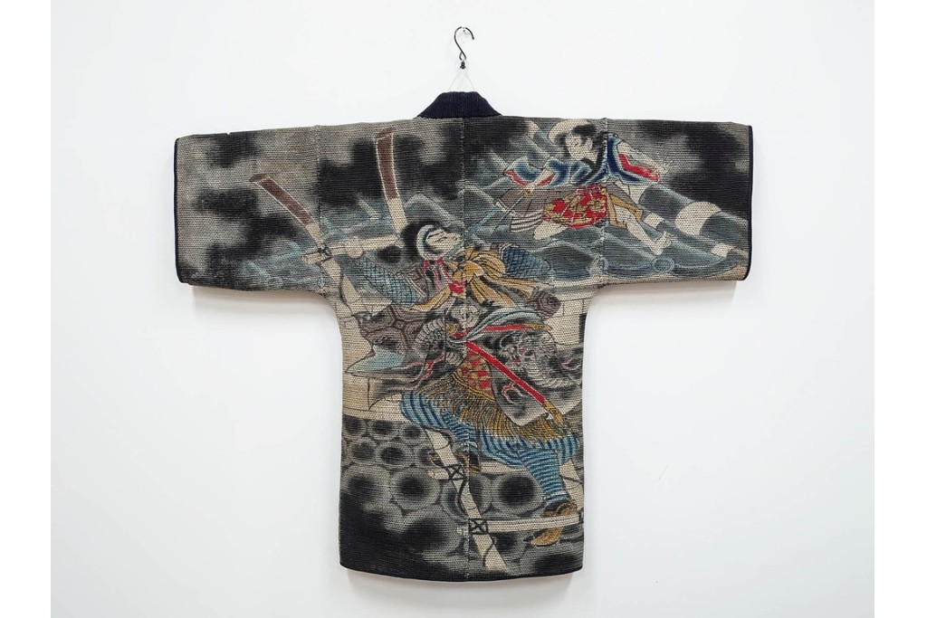 江戸～明治期　武者図が躍動する刺し子の火消し半纏　(R-087070)