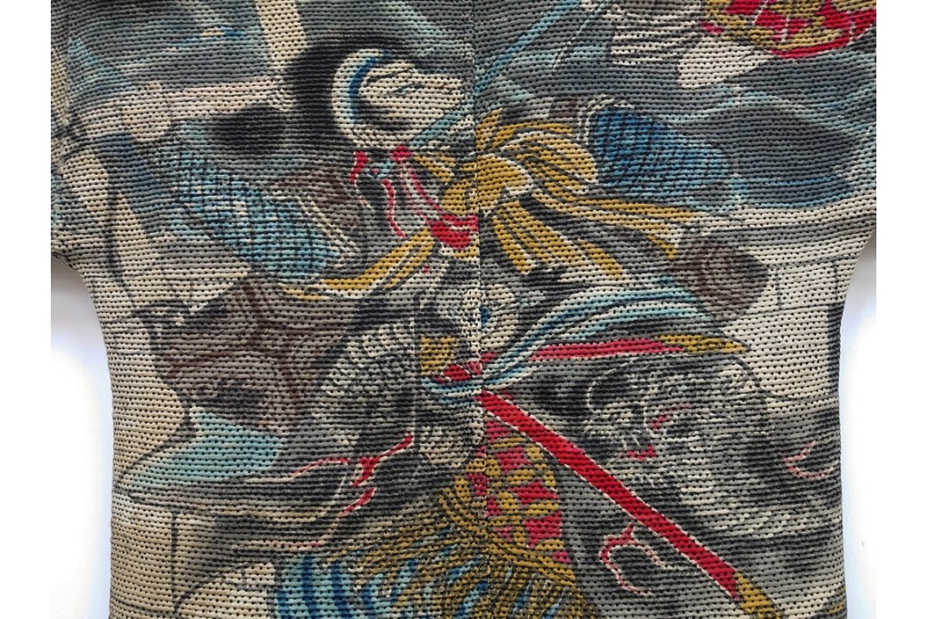 江戸～明治期　武者図が躍動する刺し子の火消し半纏　(R-087070)