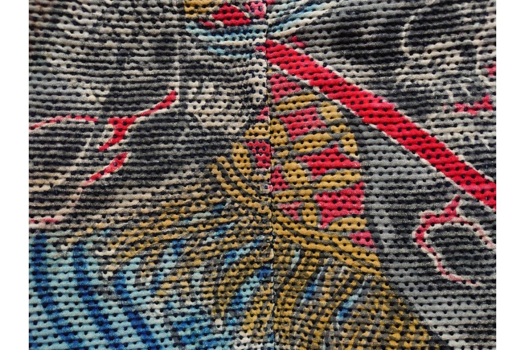 江戸～明治期　武者図が躍動する刺し子の火消し半纏　(R-087070)