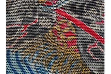 江戸～明治期　武者図が躍動する刺し子の火消し半纏　(R-087070)