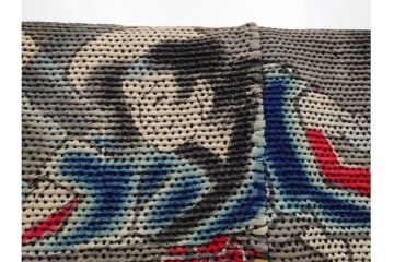 江戸～明治期　武者図が躍動する刺し子の火消し半纏　(R-087070)