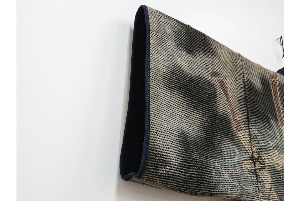 江戸～明治期　武者図が躍動する刺し子の火消し半纏　(R-087070)