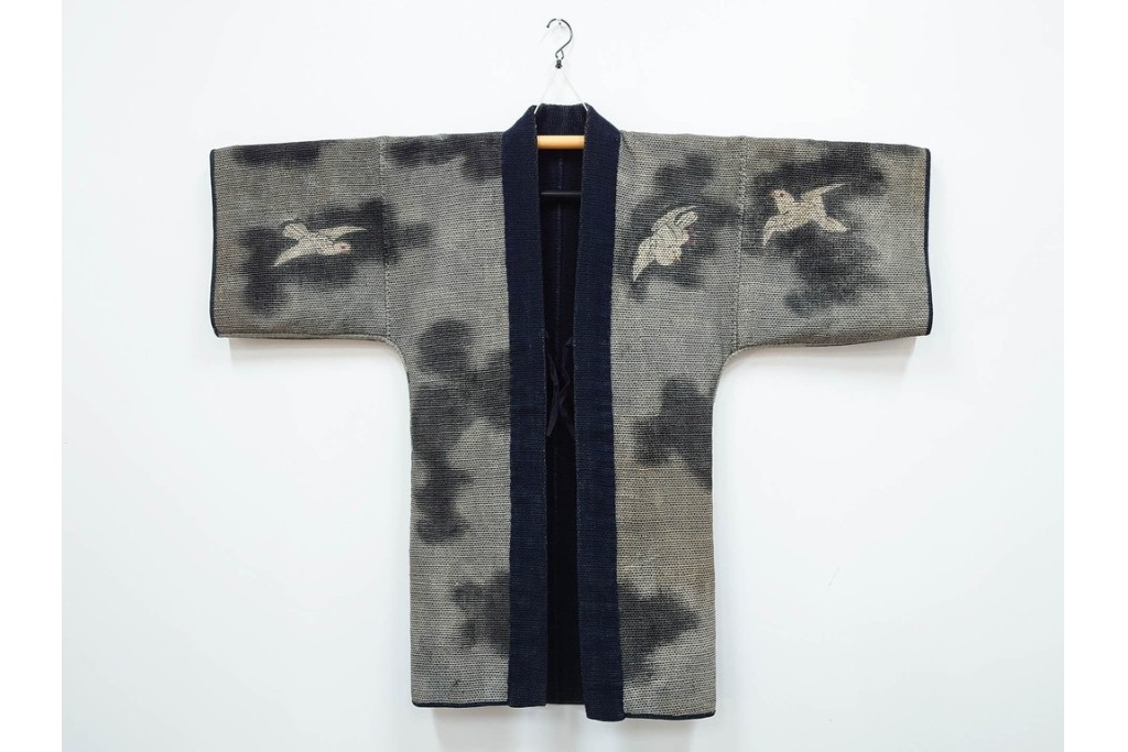 江戸～明治期　武者図が躍動する刺し子の火消し半纏　(R-087070)