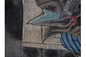 江戸～明治期　武者図が躍動する刺し子の火消し半纏　(R-087070)