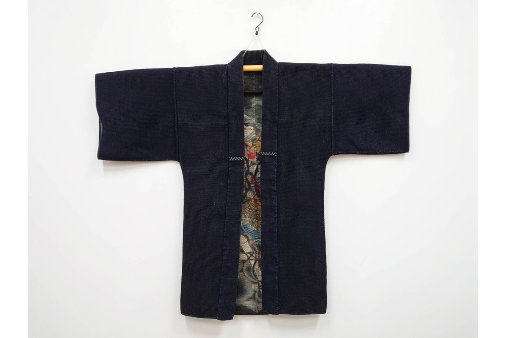 江戸～明治期　武者図が躍動する刺し子の火消し半纏　(R-087070)