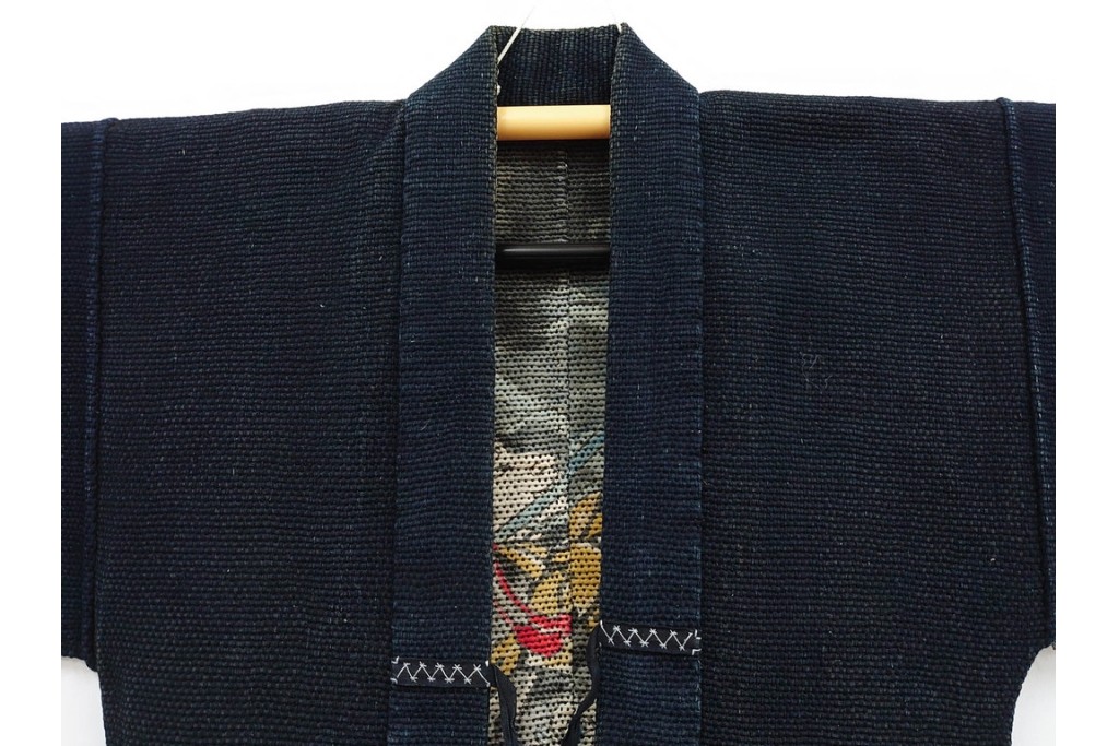 江戸～明治期　武者図が躍動する刺し子の火消し半纏　(R-087070)