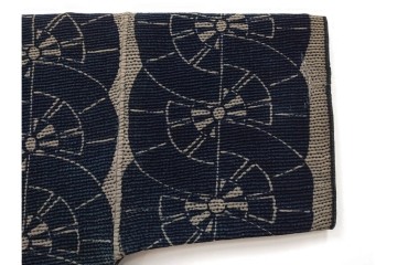 明治期　源氏車文様が印象的な刺し子の火消し半纏　(R-087071)