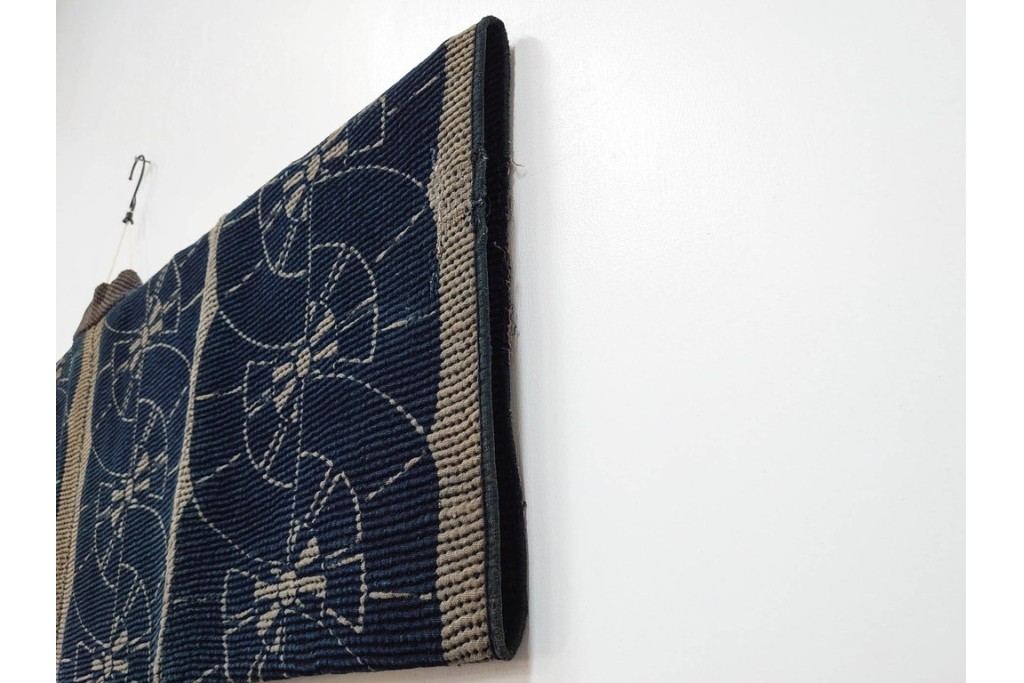 明治期　源氏車文様が印象的な刺し子の火消し半纏　(R-087071)