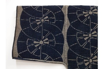 明治期　源氏車文様が印象的な刺し子の火消し半纏　(R-087071)