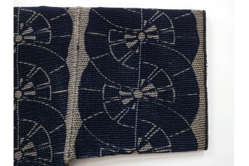 明治期　源氏車文様が印象的な刺し子の火消し半纏　(R-087071)