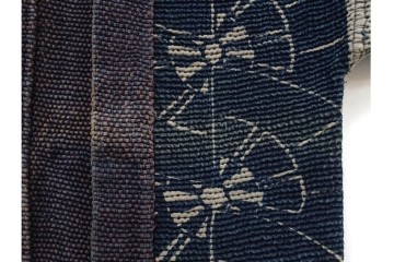 明治期　源氏車文様が印象的な刺し子の火消し半纏　(R-087071)