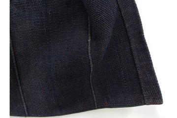 明治期　源氏車文様が印象的な刺し子の火消し半纏　(R-087071)