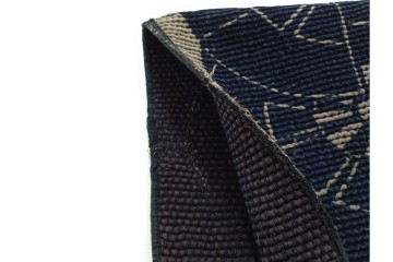 明治期　源氏車文様が印象的な刺し子の火消し半纏　(R-087071)