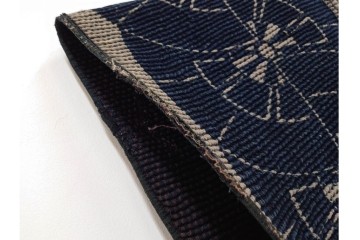 明治期　源氏車文様が印象的な刺し子の火消し半纏　(R-087071)