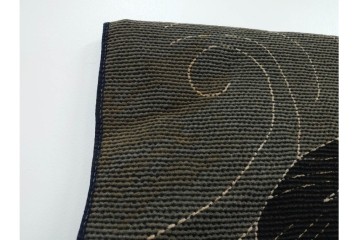 波濤に舞い降りる鷹図が迫力ある刺し子の火消し半纏　(R-087072)