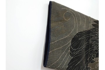 波濤に舞い降りる鷹図が迫力ある刺し子の火消し半纏　(R-087072)