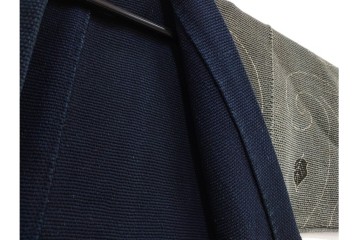 波濤に舞い降りる鷹図が迫力ある刺し子の火消し半纏　(R-087072)