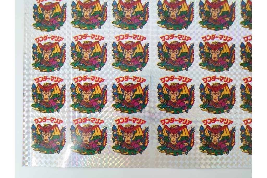 当時物　ビックリマン　悪魔VS天使シール　ワンダーマリア　パチ物のアンカットシート 　(R-087077)