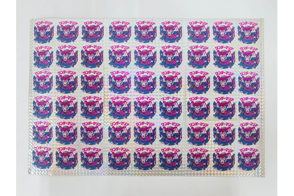 当時物　インクずれエラー　ビックリマン　悪魔VS天使シール　ワンダーマリア　パチ物のアンカットシート　(R-087078)