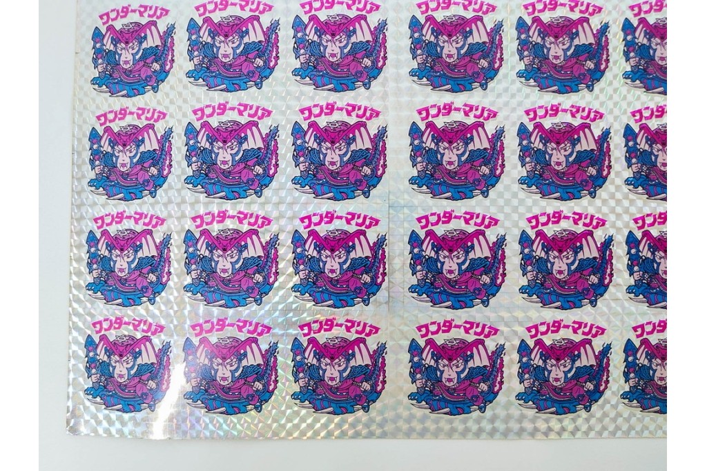 当時物　インクずれエラー　ビックリマン　悪魔VS天使シール　ワンダーマリア　パチ物のアンカットシート　(R-087078)