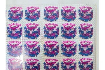 当時物　インクずれエラー　ビックリマン　悪魔VS天使シール　ワンダーマリア　パチ物のアンカットシート　(R-087078)