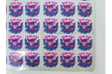 当時物　インクずれエラー　ビックリマン　悪魔VS天使シール　ワンダーマリア　パチ物のアンカットシート　(R-087078)