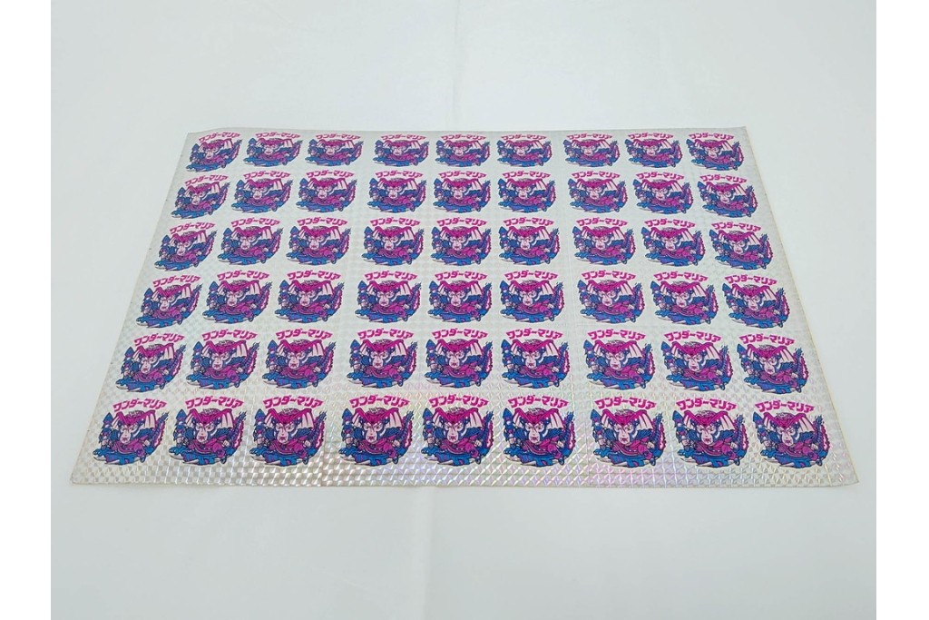 当時物　インクずれエラー　ビックリマン　悪魔VS天使シール　ワンダーマリア　パチ物のアンカットシート　(R-087078)