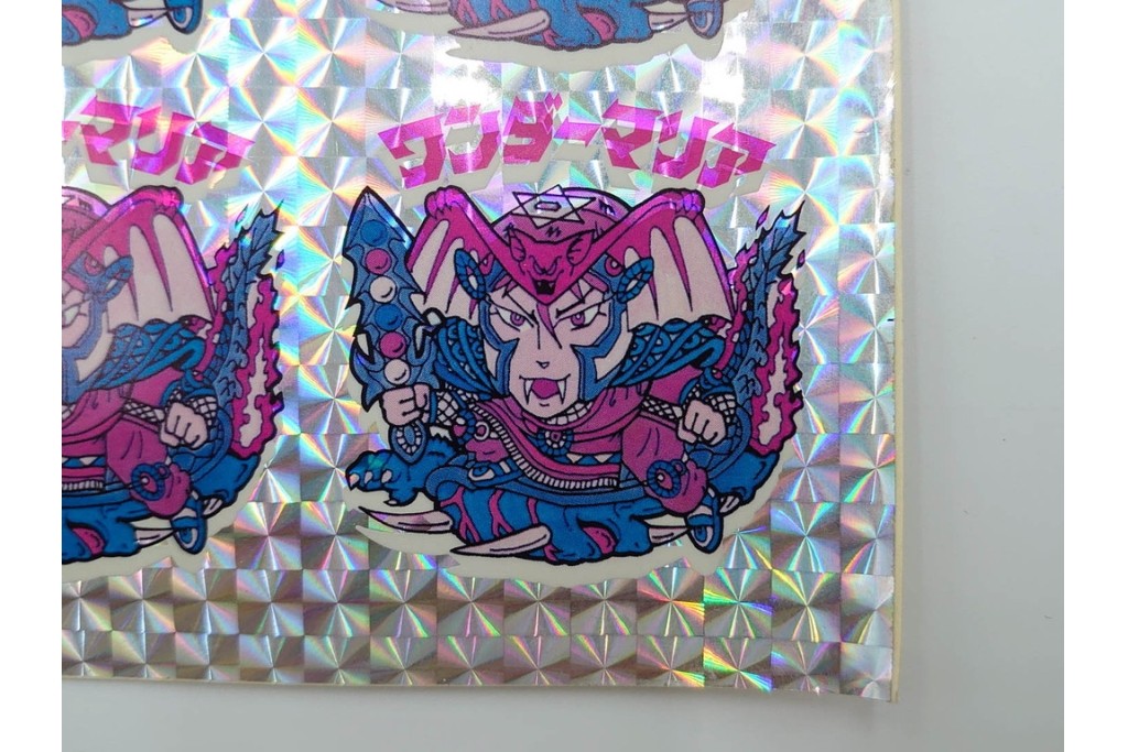 当時物　インクずれエラー　ビックリマン　悪魔VS天使シール　ワンダーマリア　パチ物のアンカットシート　(R-087078)