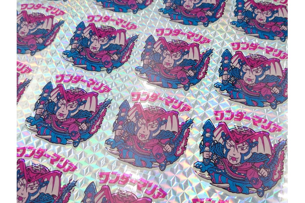 当時物　インクずれエラー　ビックリマン　悪魔VS天使シール　ワンダーマリア　パチ物のアンカットシート　(R-087078)